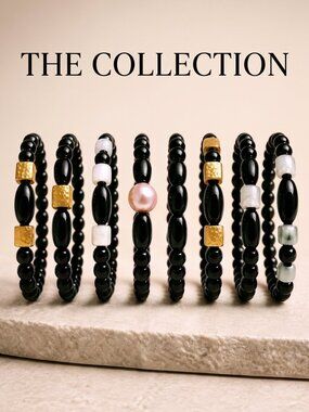 6 Pack Magnetic Hematite Bracelets 8mm Beads Unisex Stretch & Clasp Gift Set